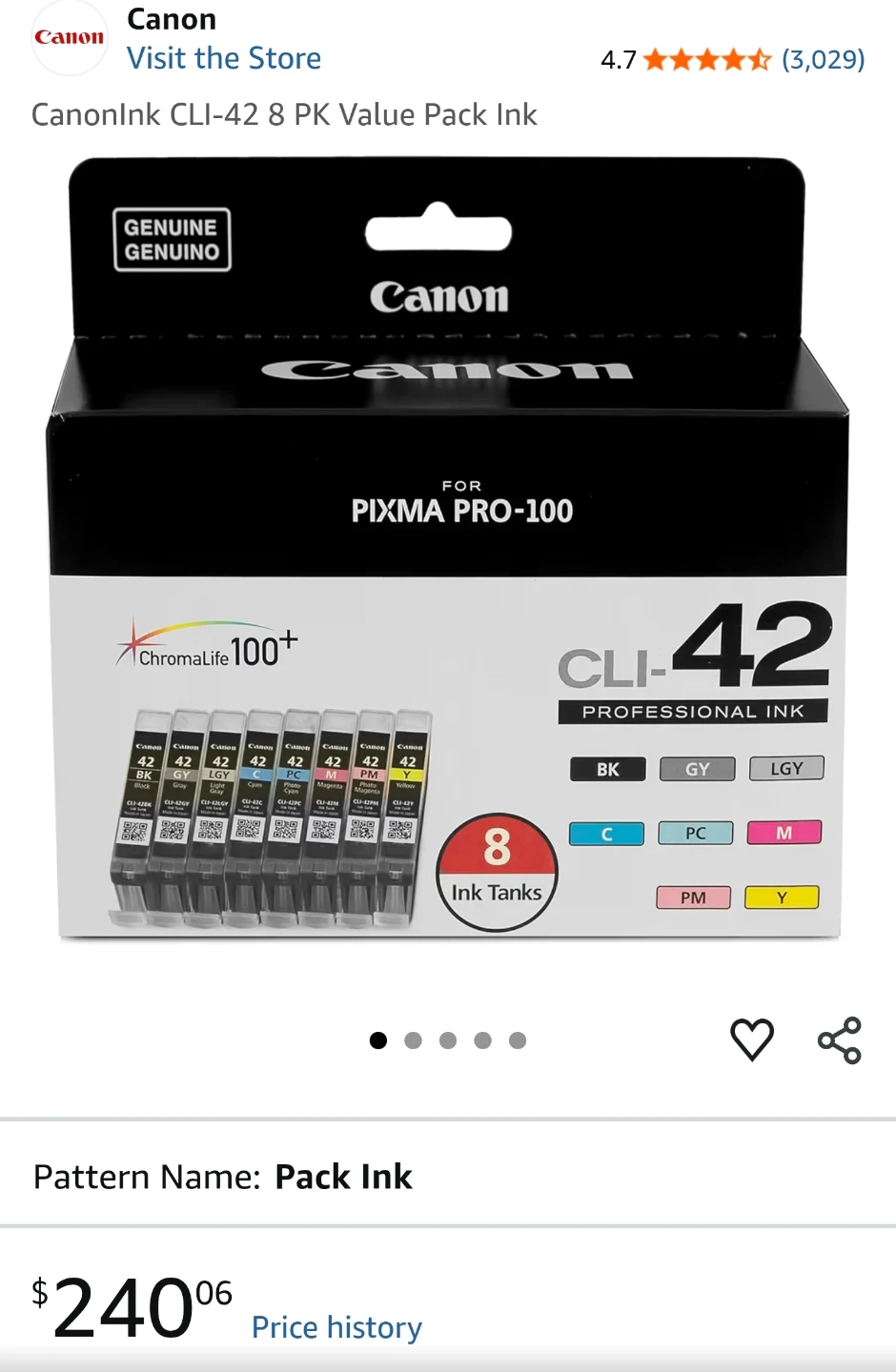 Canon PIXMA PRO-100 Canon CLI-42 Ink Value Pack (8 Cartridges) - photo 3
