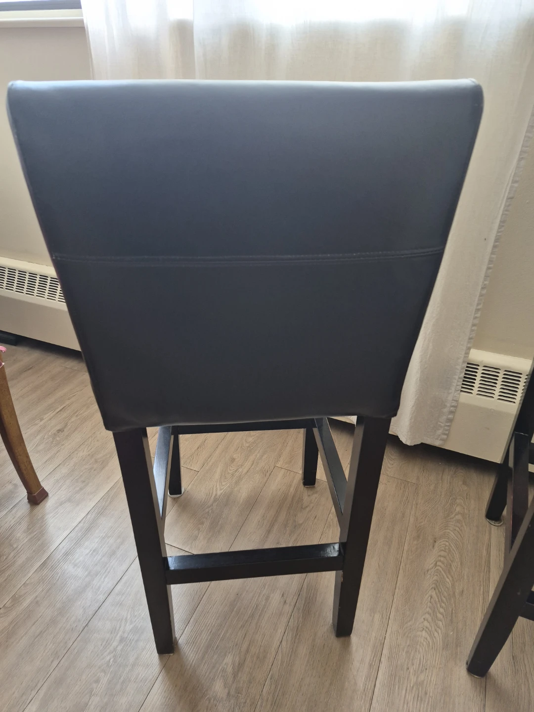 Set of 2 Black Faux Leather Bar Stools - photo 3