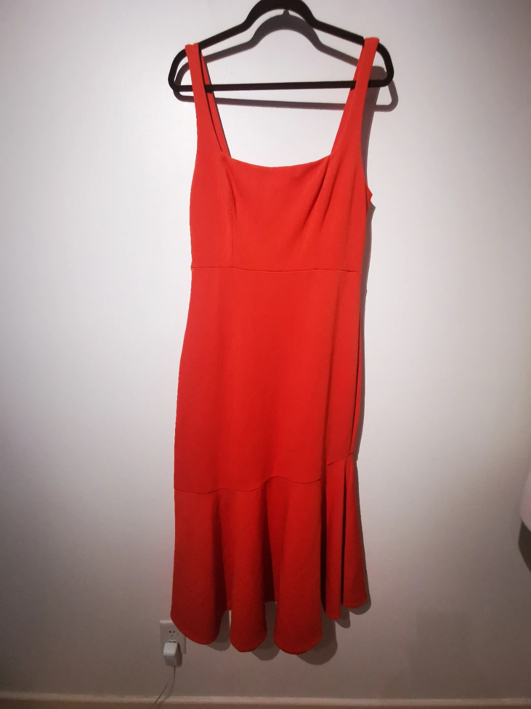 Anthropologie Orange Fishtail Midi Dress - photo 3