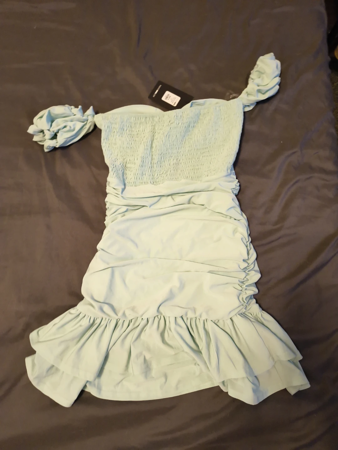 Light Green Ruched Bodycon Dress - photo 2