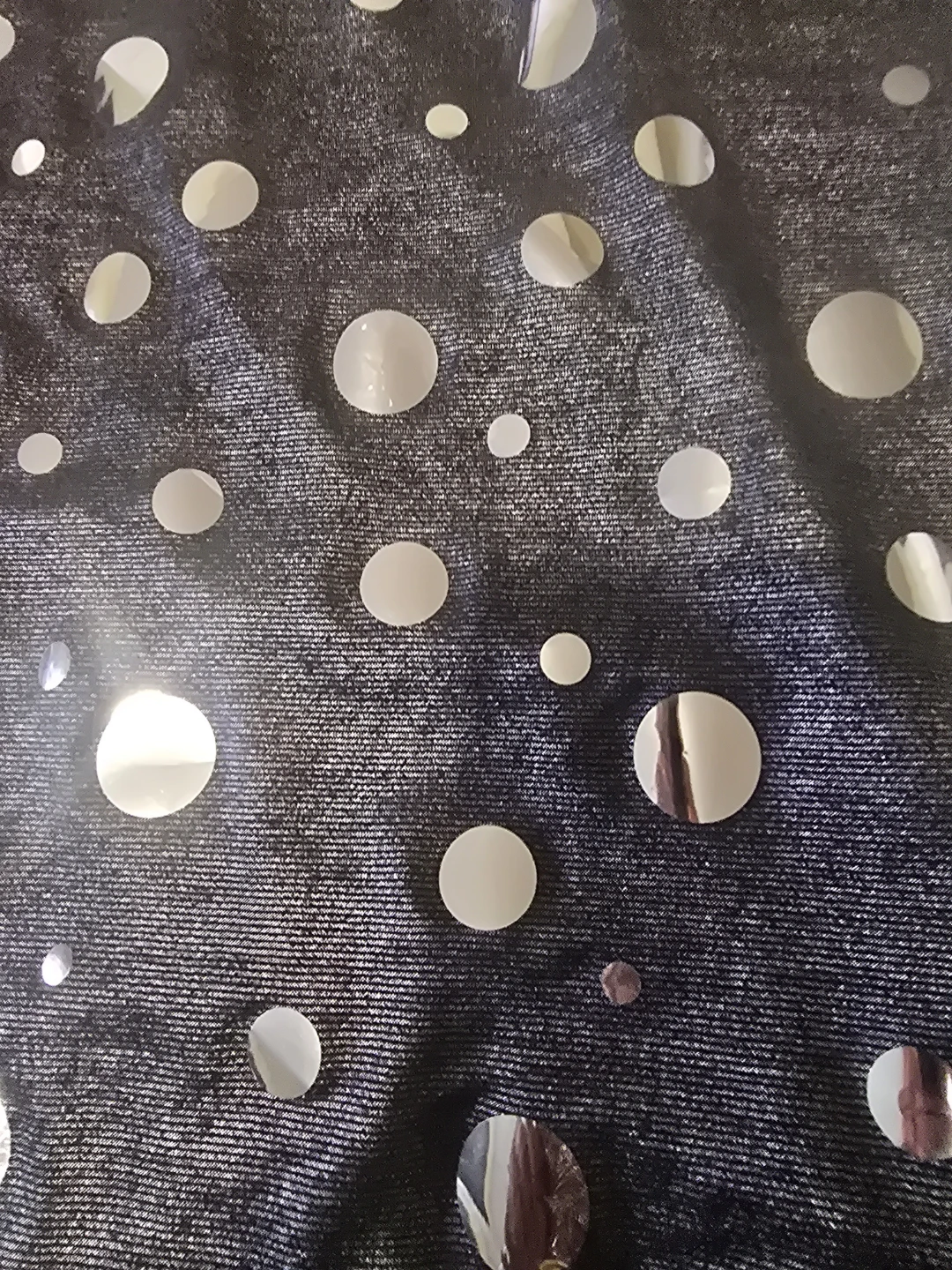 Black  shimmering silver Polka Dot  scarf - photo 4