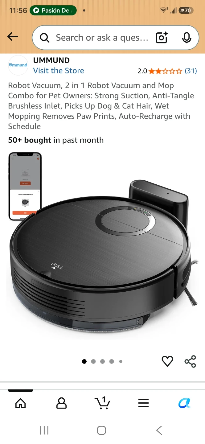 UMMUND 2-in-1 Robot Vacuum and Mop