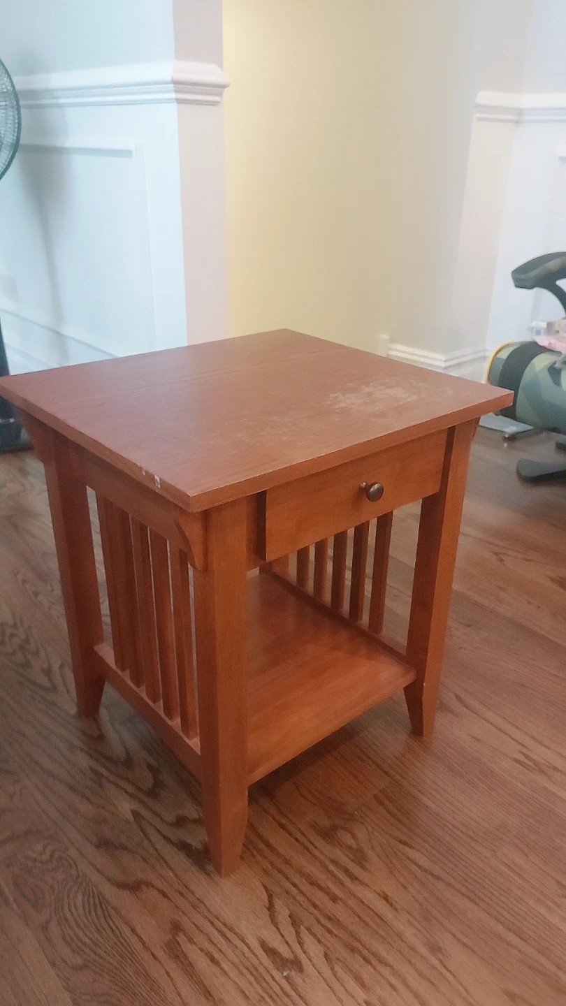 Wooden End Table with Drawer - photo 2