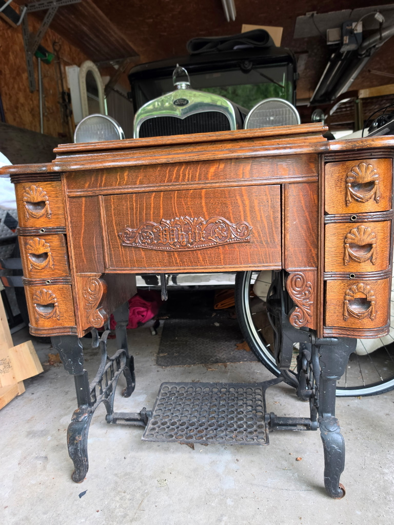 Antique Treadle Sewing Machine Cabinet
