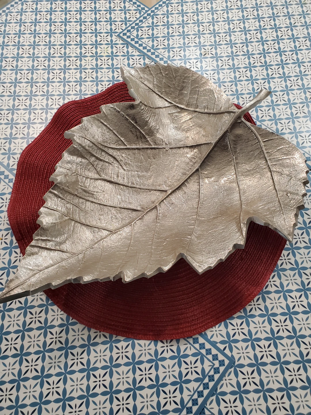 Silver Leaf Decorative Tray