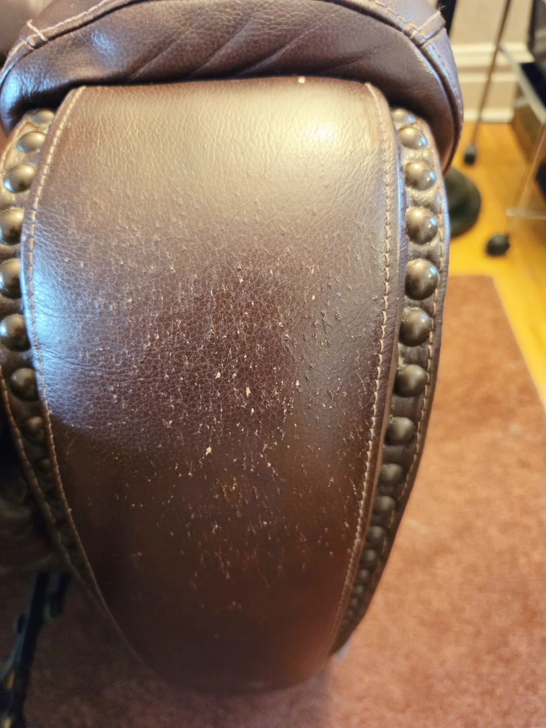 Brown Leather Reclining Sofa - photo 4