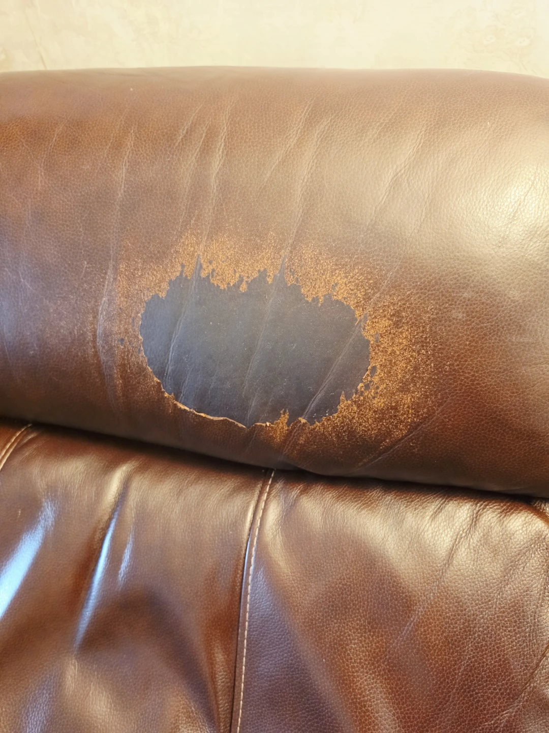 Brown Leather Reclining Sofa - photo 5
