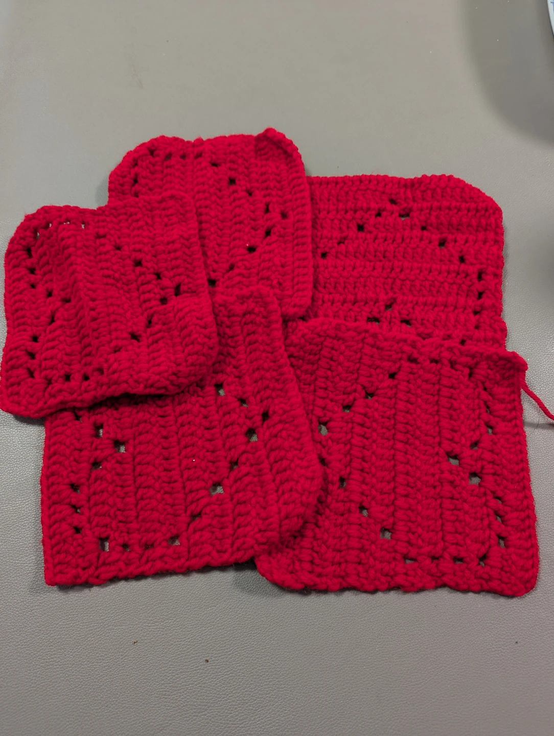 Handmade Red Crochet Coasters Set - photo 2