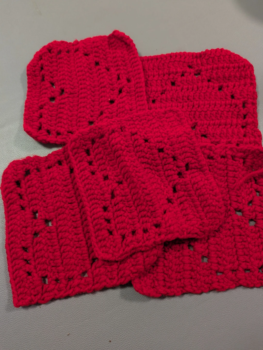 Handmade Red Crochet Coasters Set - photo 3