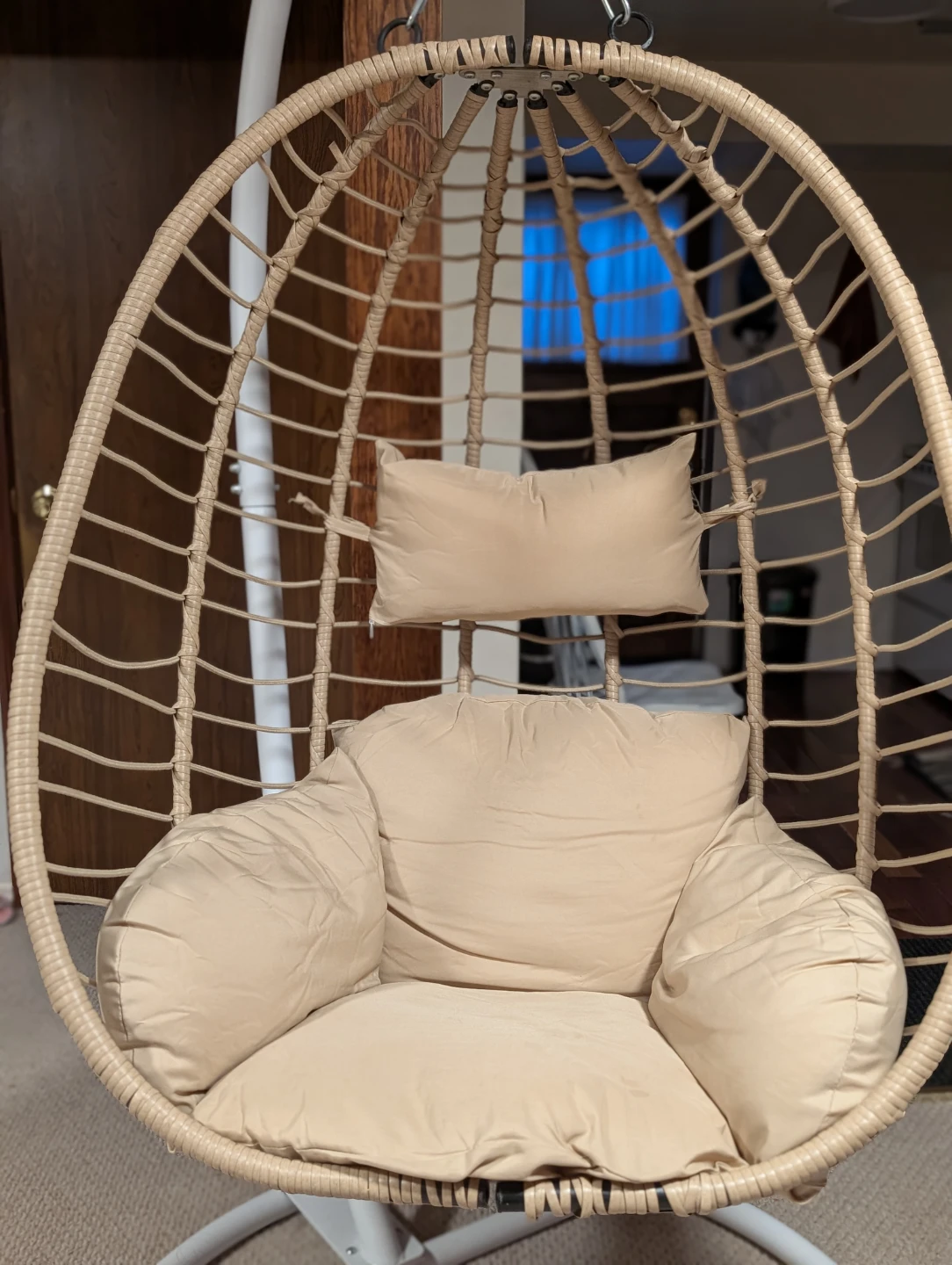 Hanging Egg Chair with Stand and Cushions - photo 2