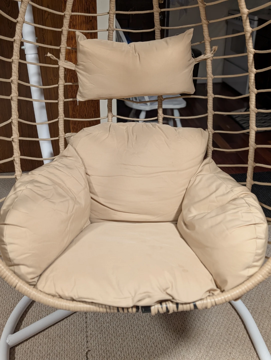 Hanging Egg Chair with Stand and Cushions - photo 5