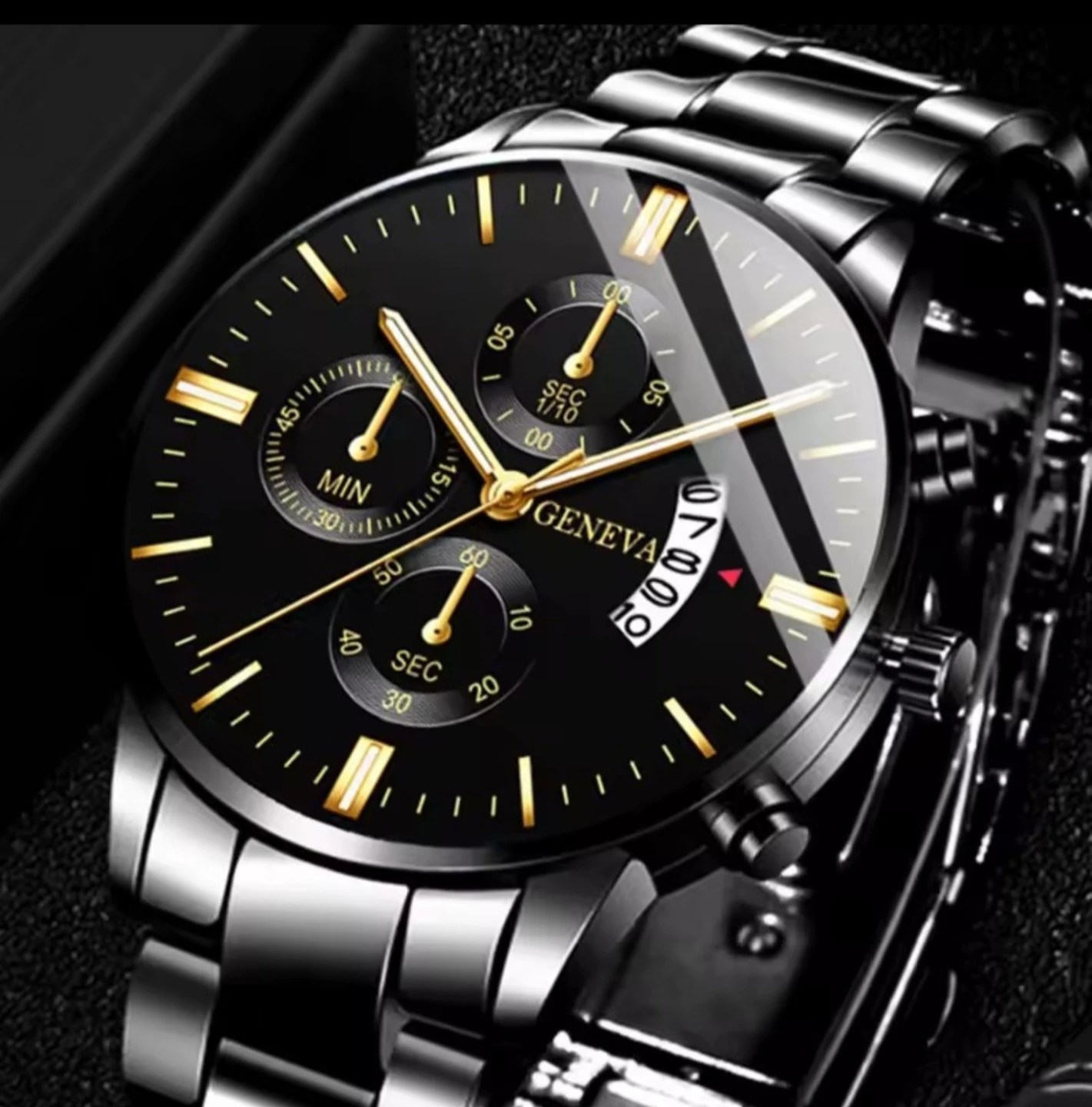 Geneva Black Chronograph Watch - photo 2