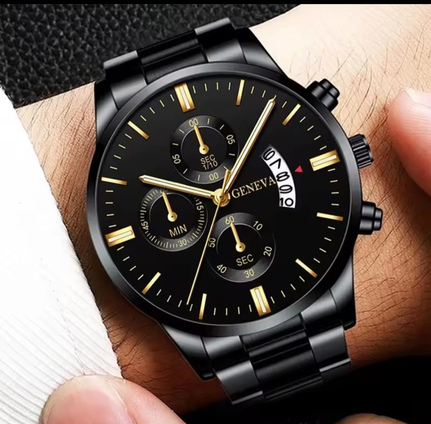 Geneva Black Chronograph Watch - photo 3