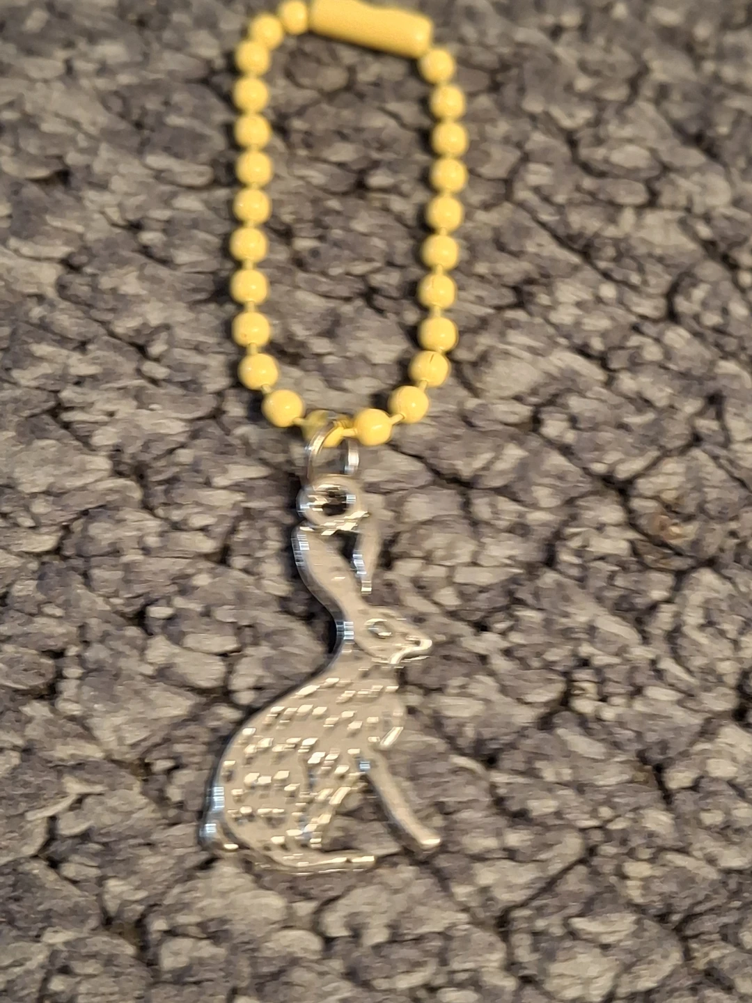 Bunny Keychain with Yellow Beaded Chain