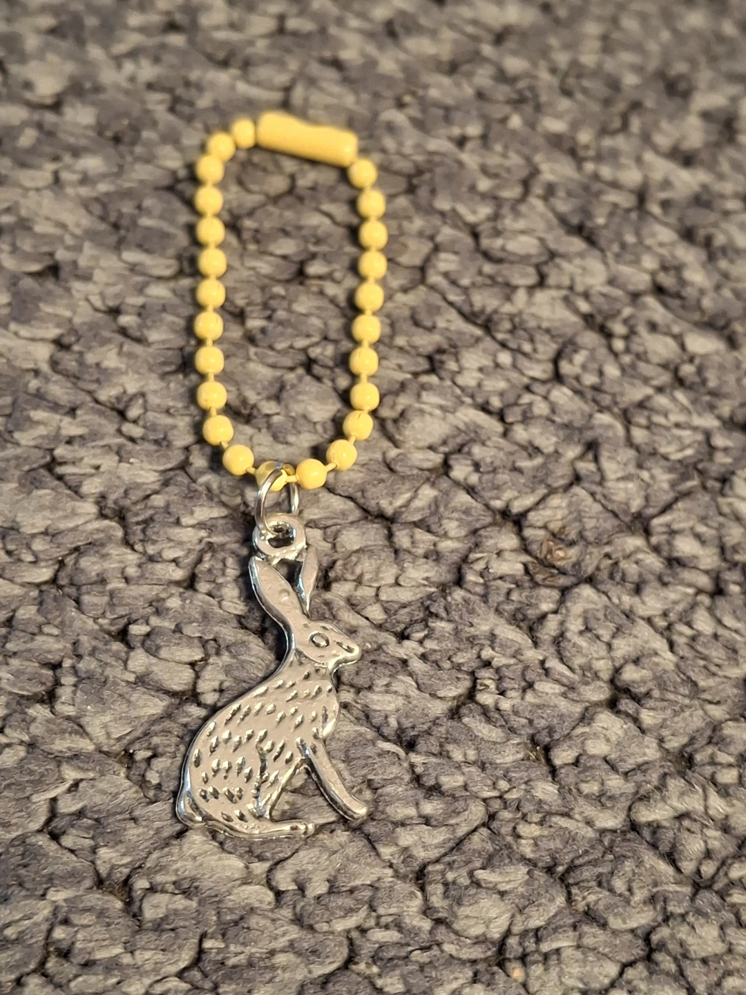Bunny Keychain with Yellow Beaded Chain - photo 3