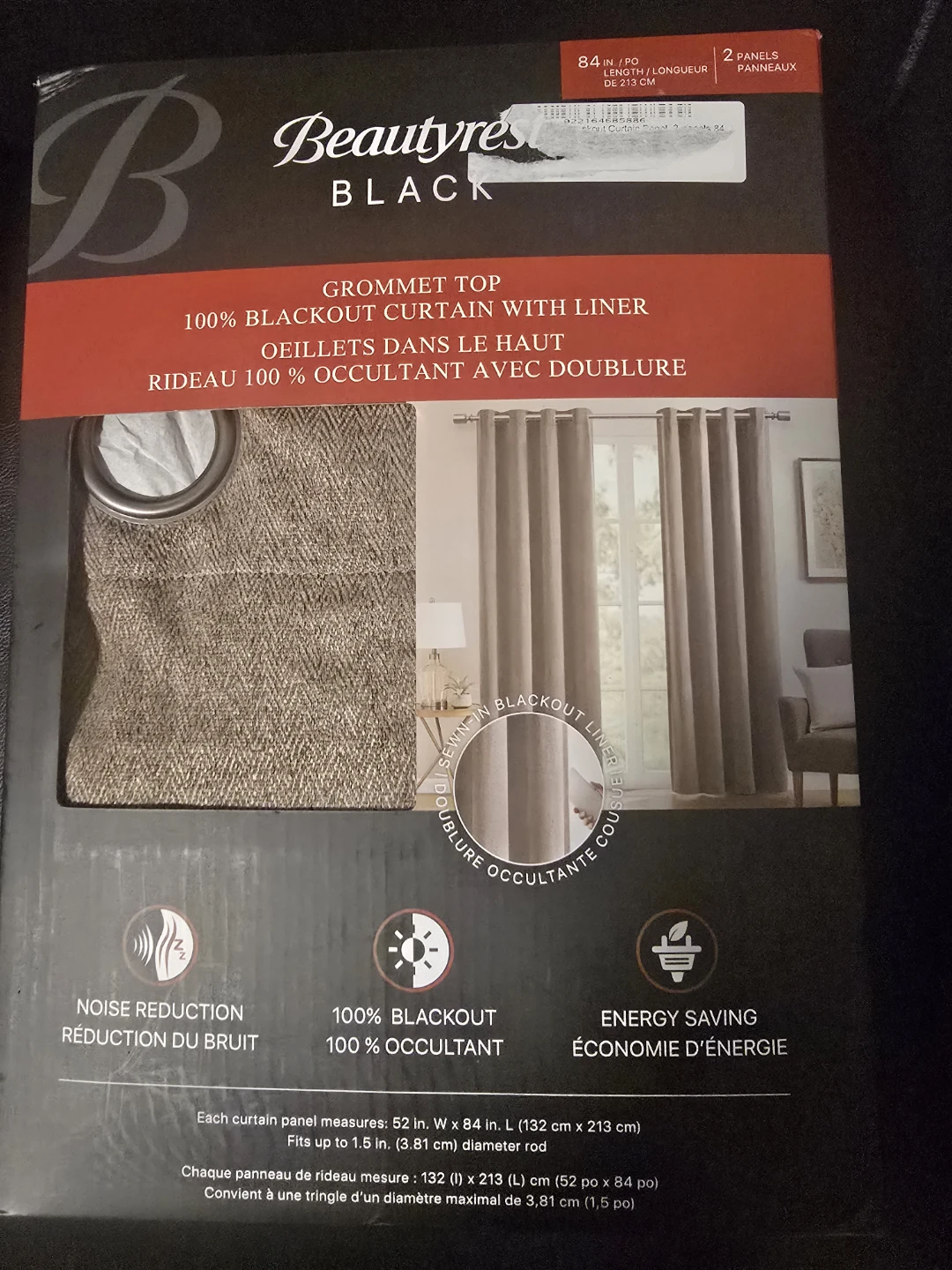 Beautyrest BLACK-OUT Grommet Top 100% Blackout Curtains - photo 2