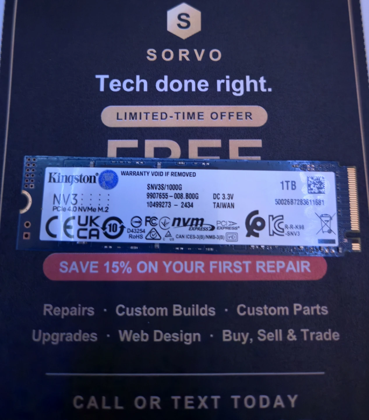 Kingston NV3 1TB M.2 NVMe SSD