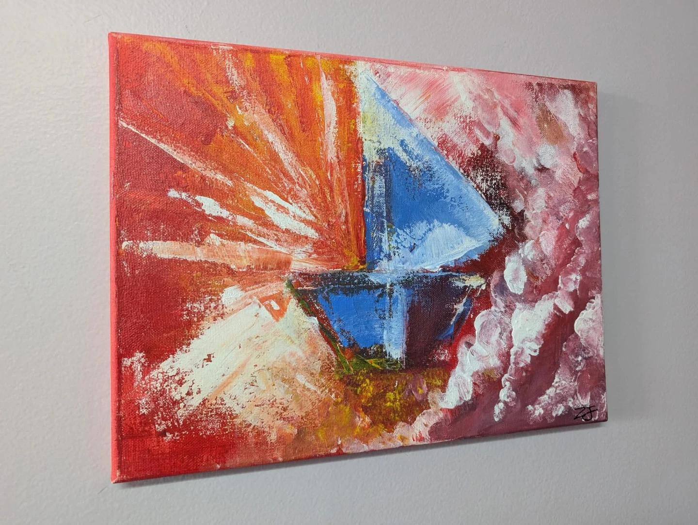 Abstract Sailboat Painting
