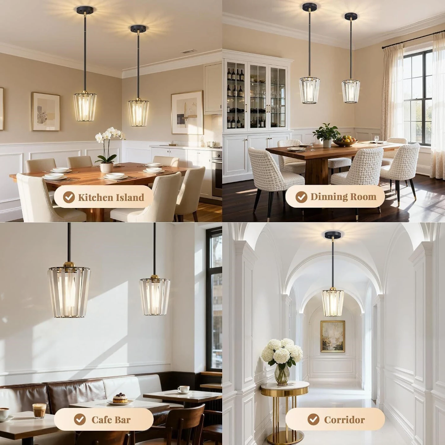 Crystal pendant lights Set of 2 NEW - photo 2