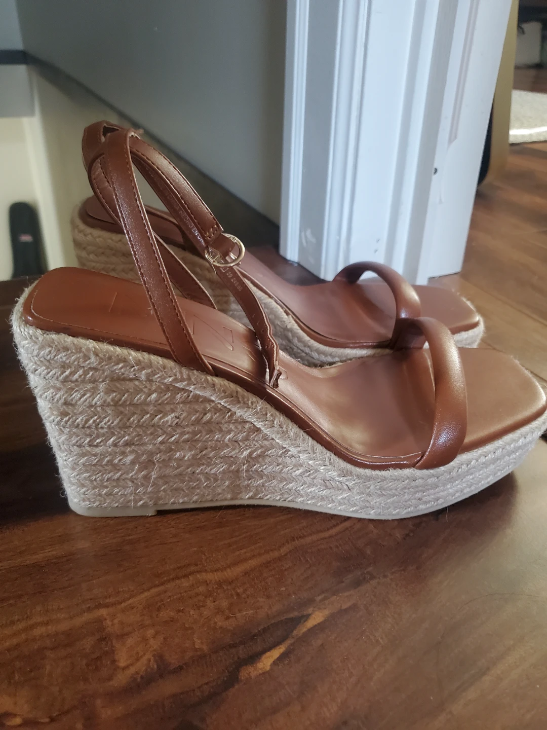 Mango Wedge Espadrille Sandals - Brown - Size 8 - photo 2
