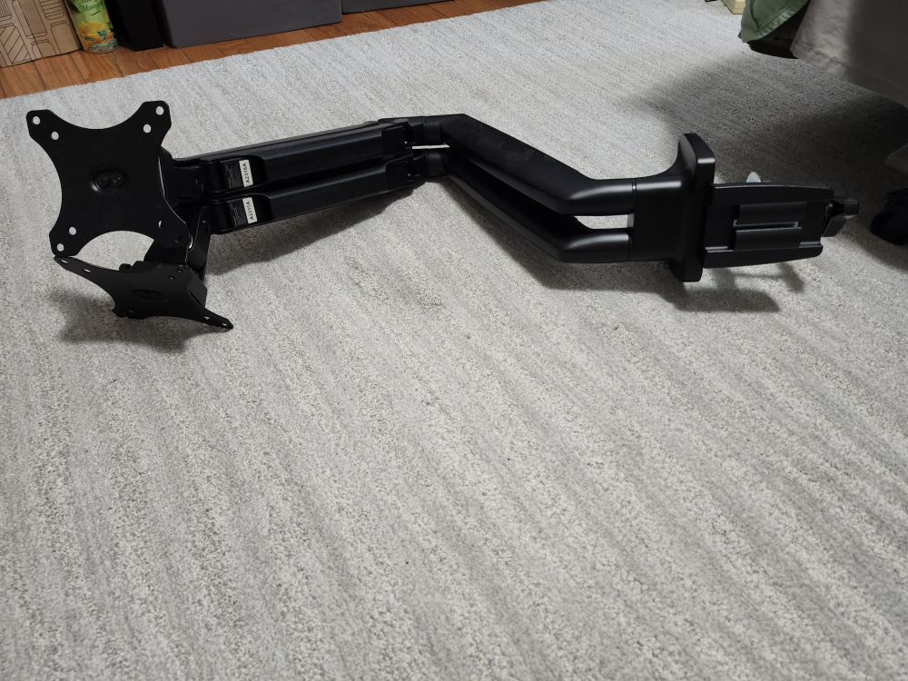 Black Dual Monitor Desk Mount