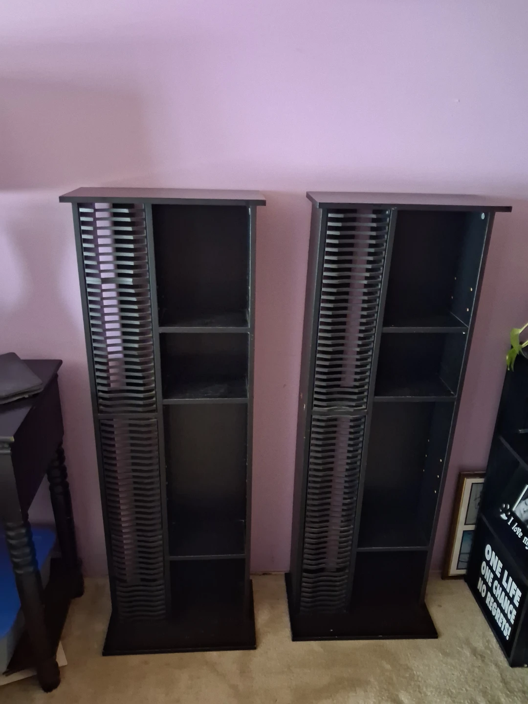 Dark Brown Media Storage Tower