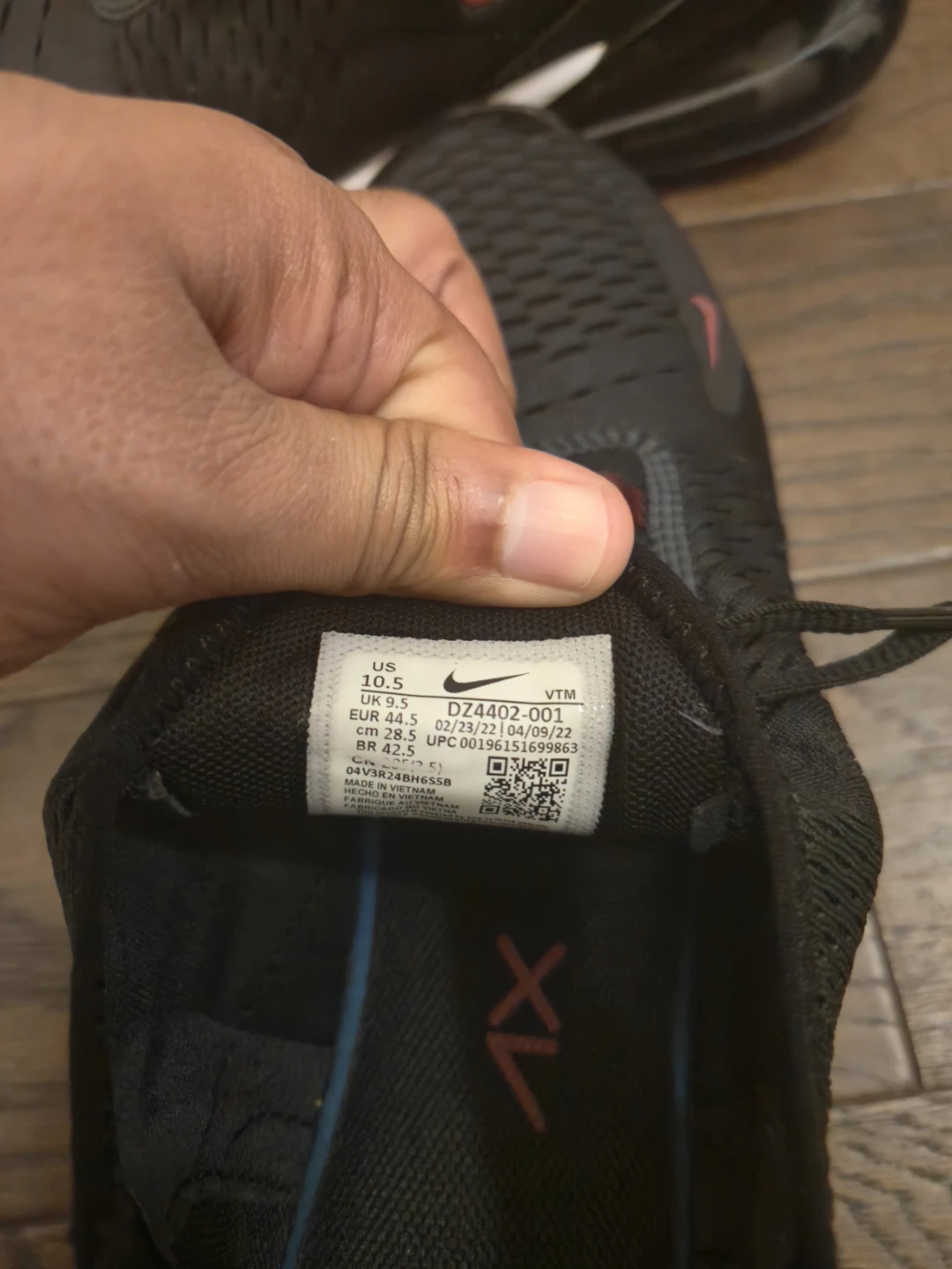 Nike Air Max 270 Men's Running Shoes Black/Red Size 10.5 - photo 5