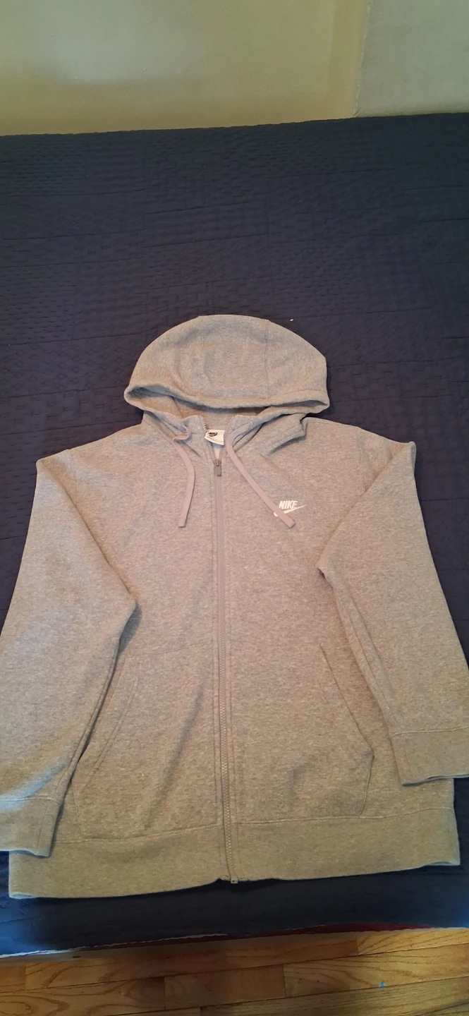 Nike Full Zip Hoodie Gray Large