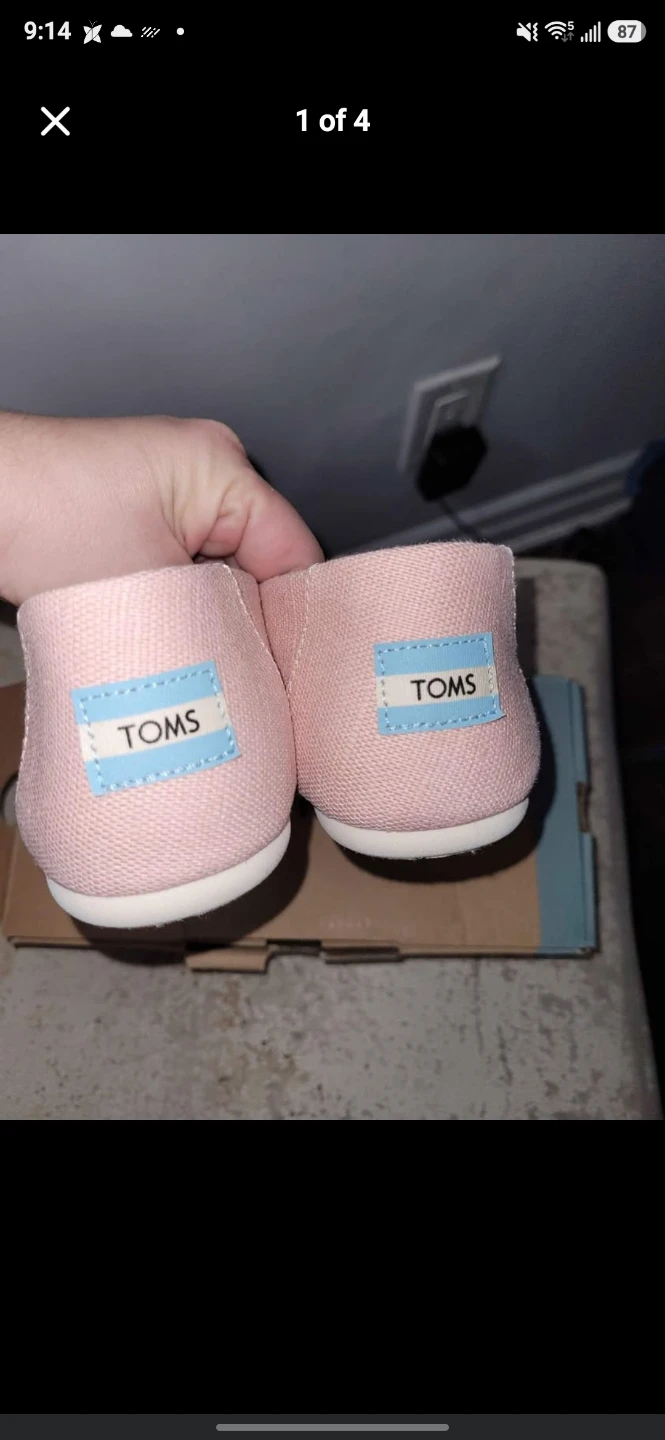 TOMS Pink Canvas Slip-On Shoes - Women's 7.5 - photo 3