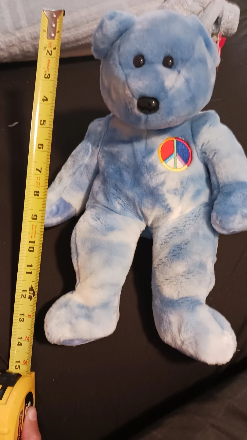 Large Ty Beanie Baby Peace Bear Plush Toy - photo 3