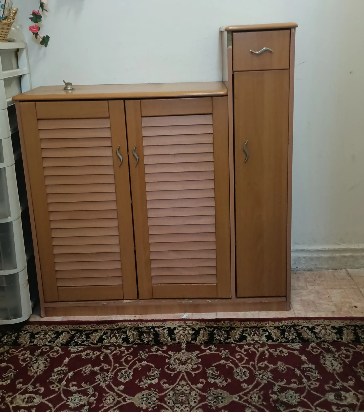Wooden Shoe Cabinet with Drawer