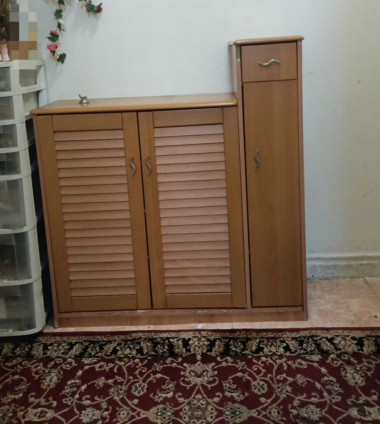 Wooden Shoe Cabinet with Drawer - photo 2