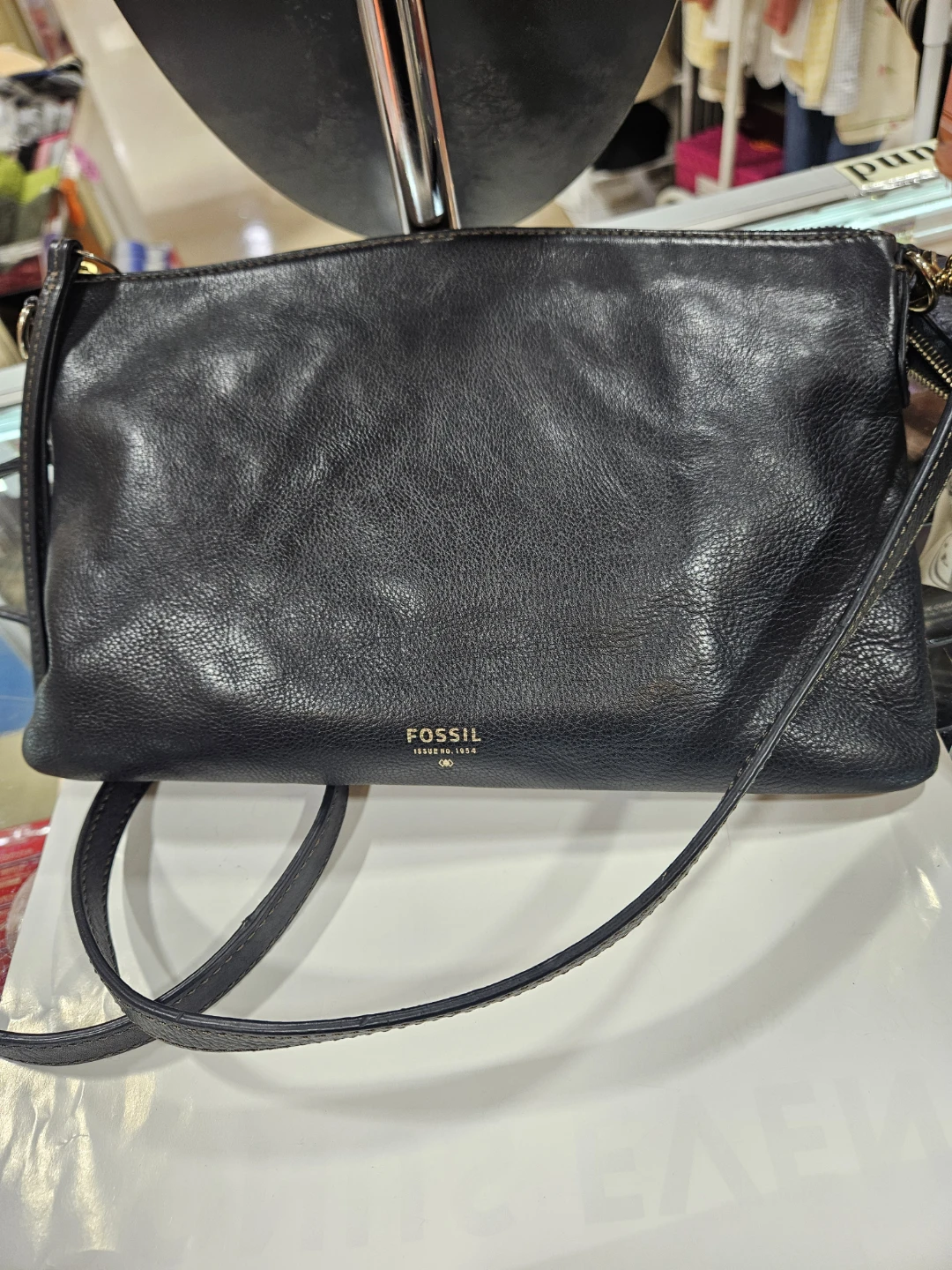 Fossil Black Leather Clutch/Crossbody Bag - photo 2