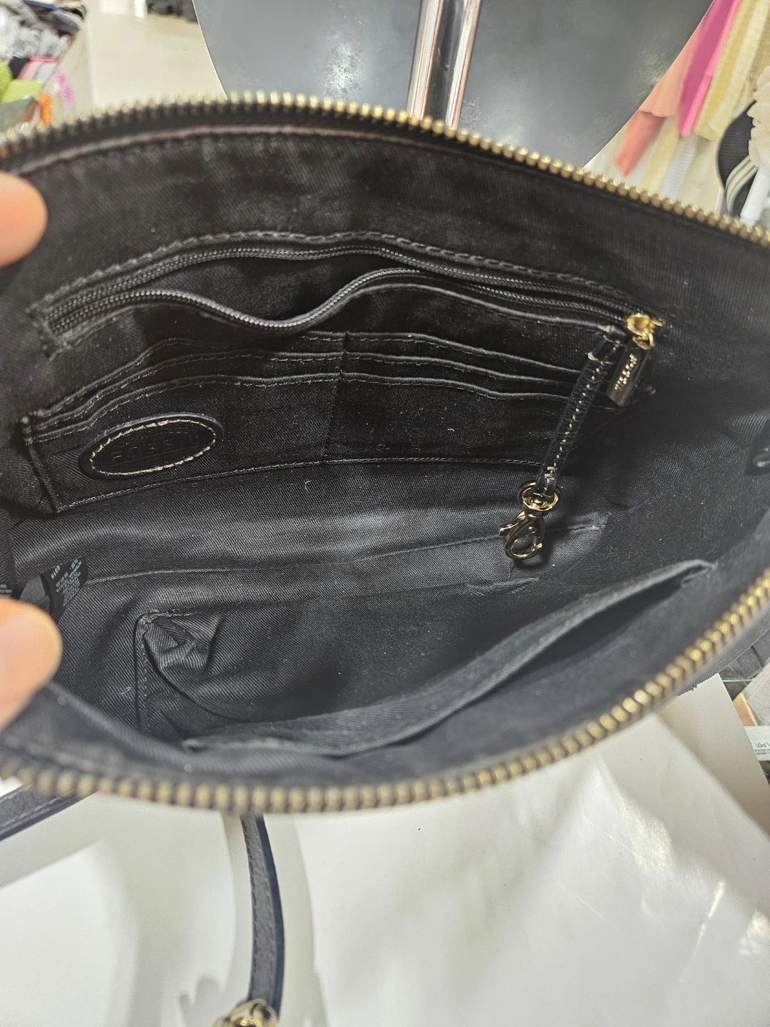 Fossil Black Leather Clutch/Crossbody Bag - photo 4