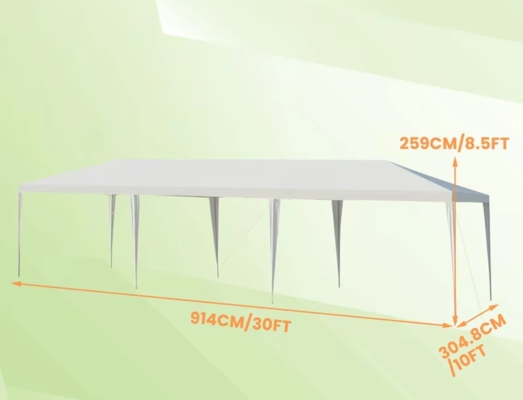 White Canopy Tent - 30ft x 10ft - photo 4