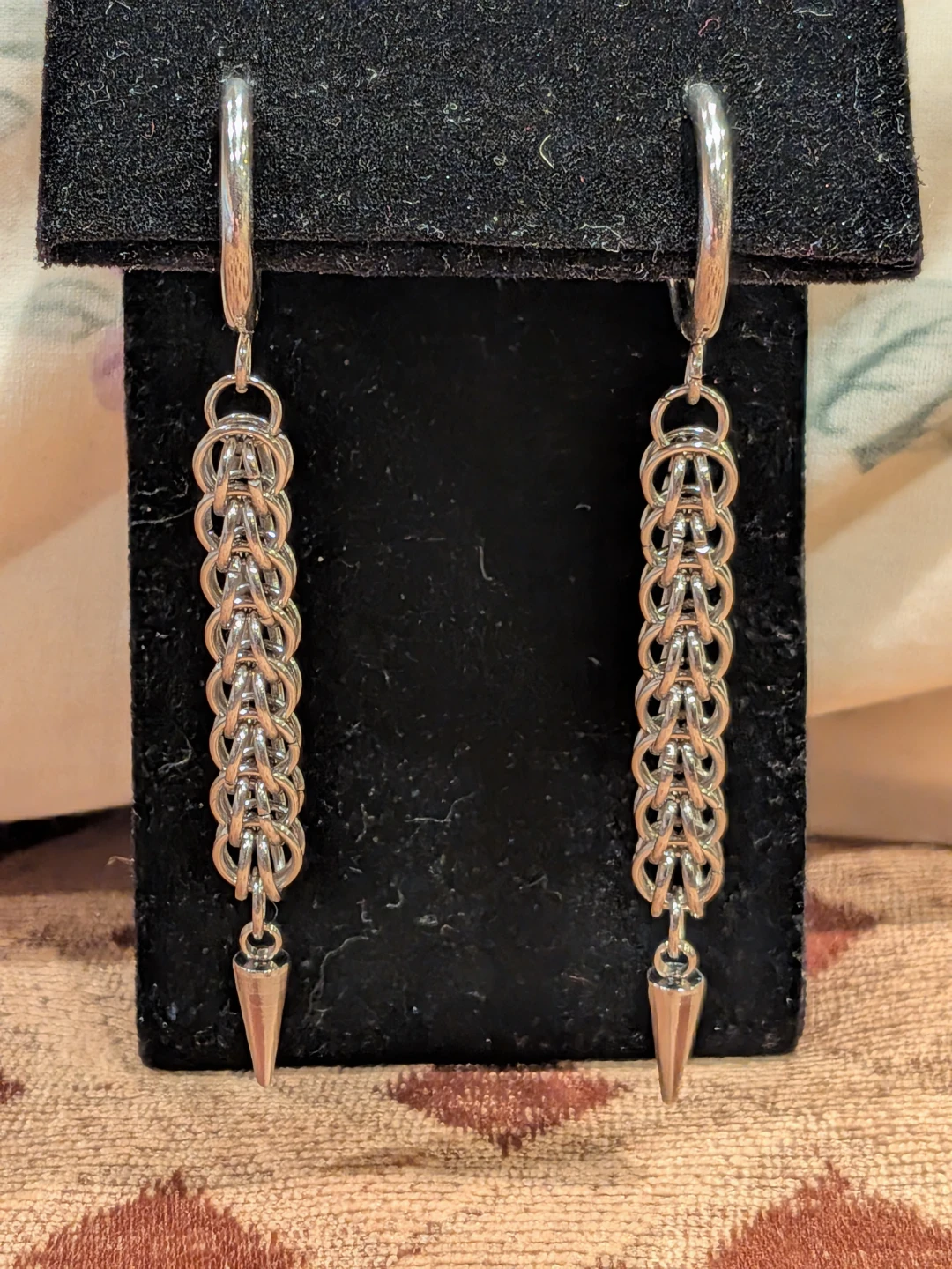 Chainmail Spike Dangle Earrings
