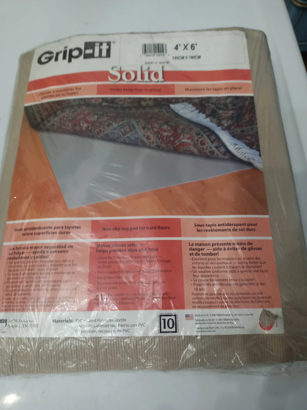 Grip It Solid Rug Pad - 4' x 6' - New!