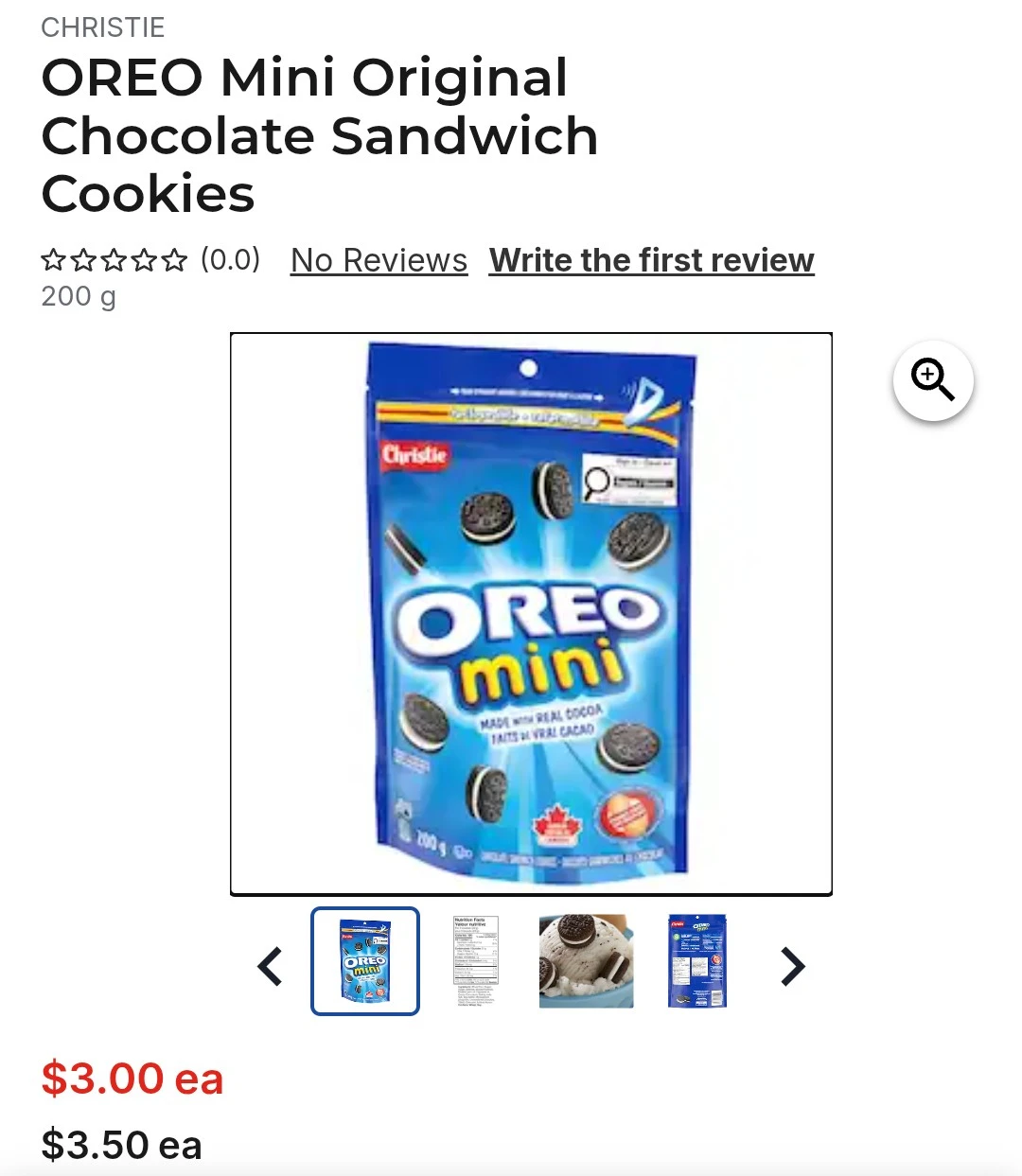 Oreo Mini Original Chocolate Sandwich Cookies 200g