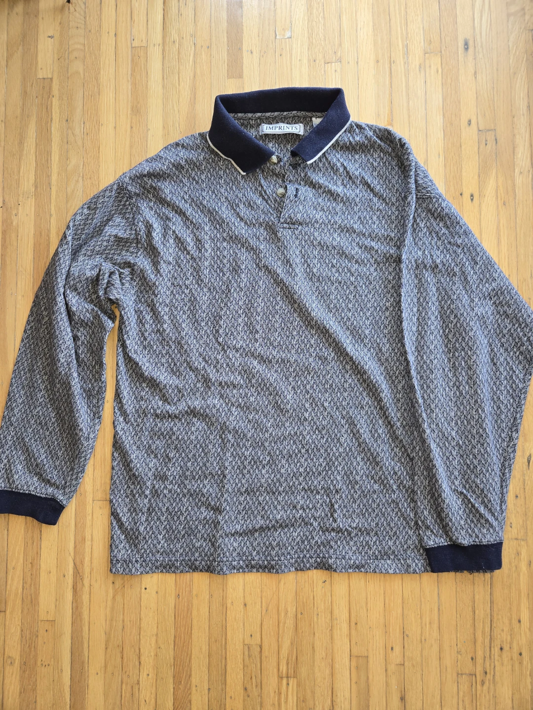 IMPRINTS Long Sleeve Polo Shirt - men's L