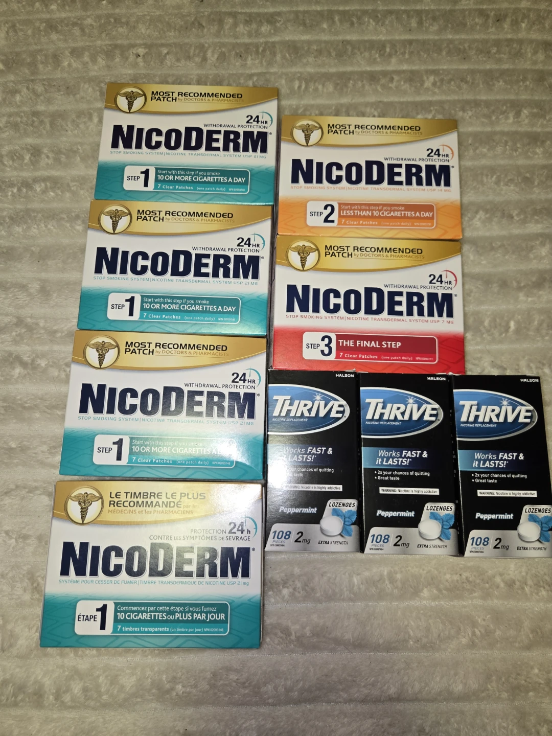 NicoDerm CQ Nicotine Transdermal Patches & Thrive Lozenges