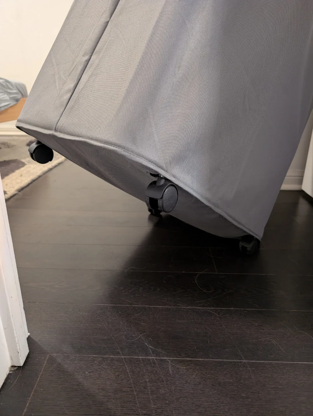 Grey Double Laundry Hamper with Wheels - photo 5