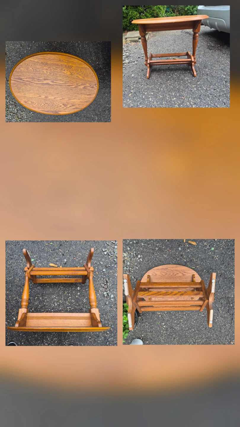 Wooden vintage End Table - photo 5