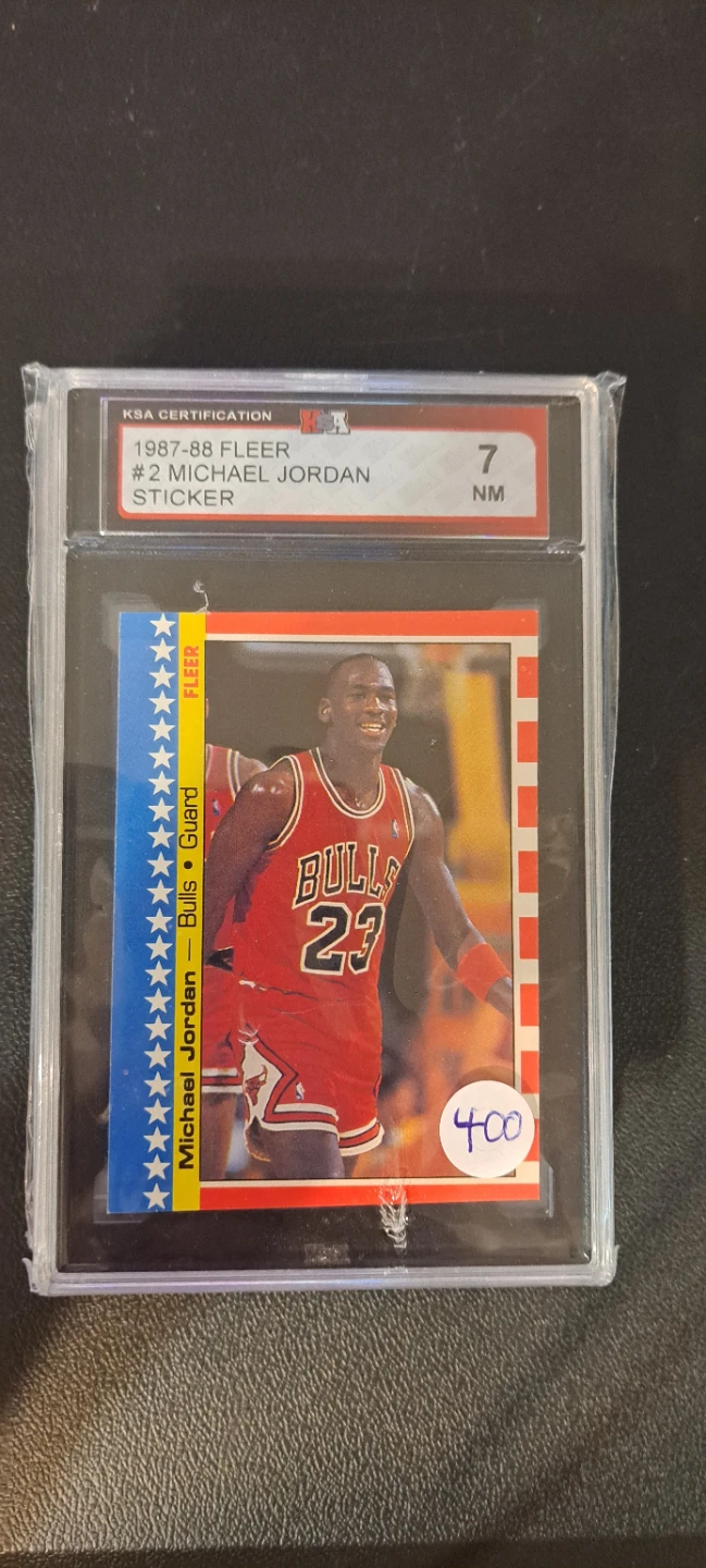 1987-88 Fleer Michael Jordan #2 Sticker (KSA 7 NM)