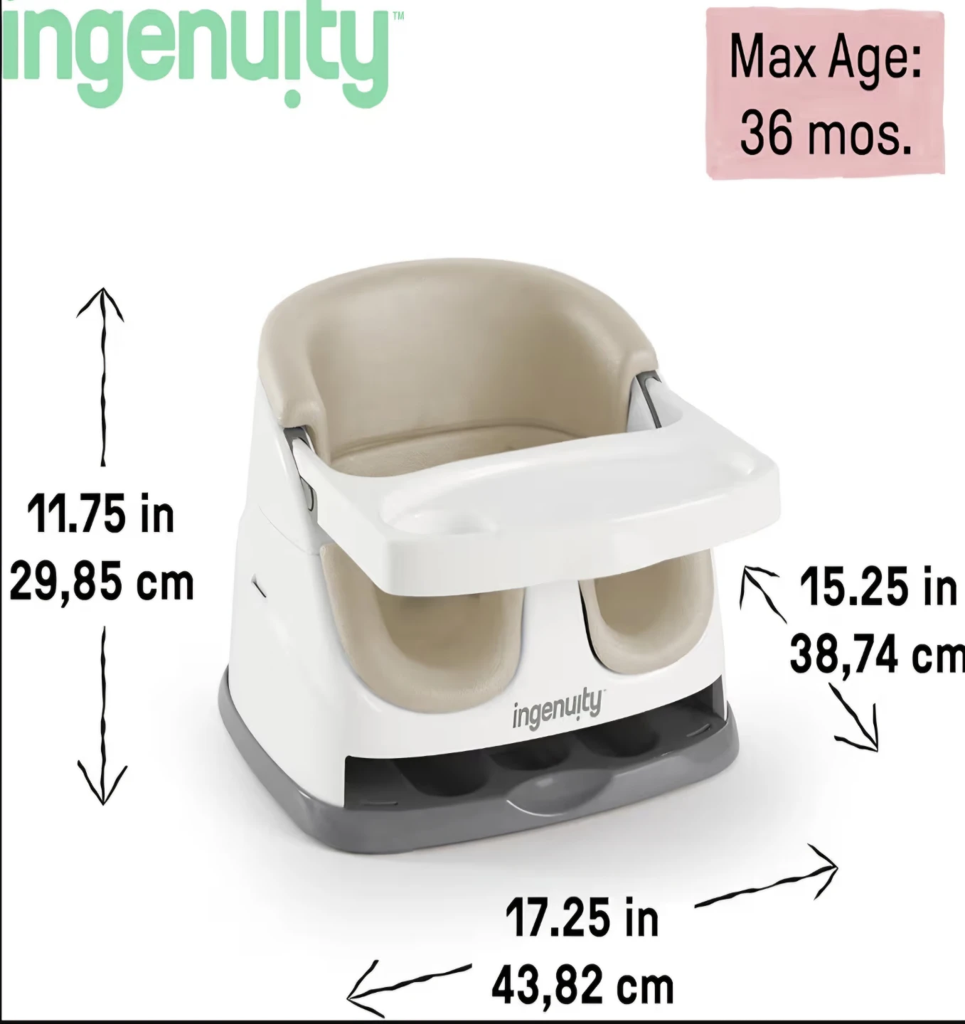 Ingenuity Baby Booster Seat with Tray - photo 3
