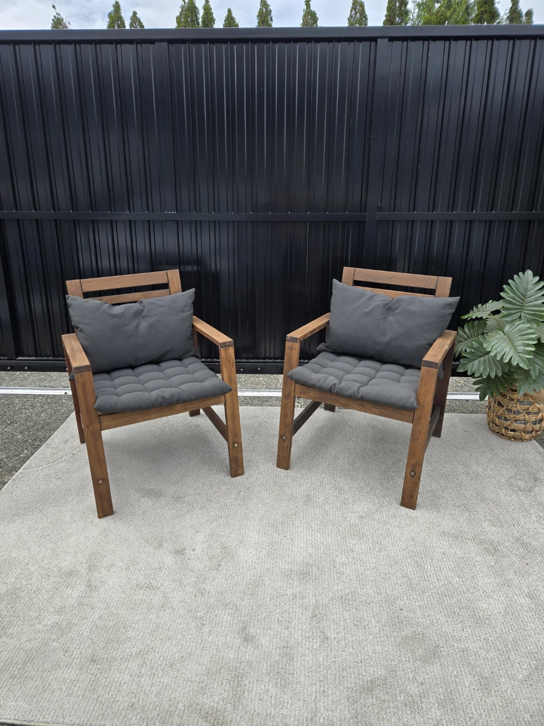 Newly sanded and stained 2 ikea applaro patio chairs