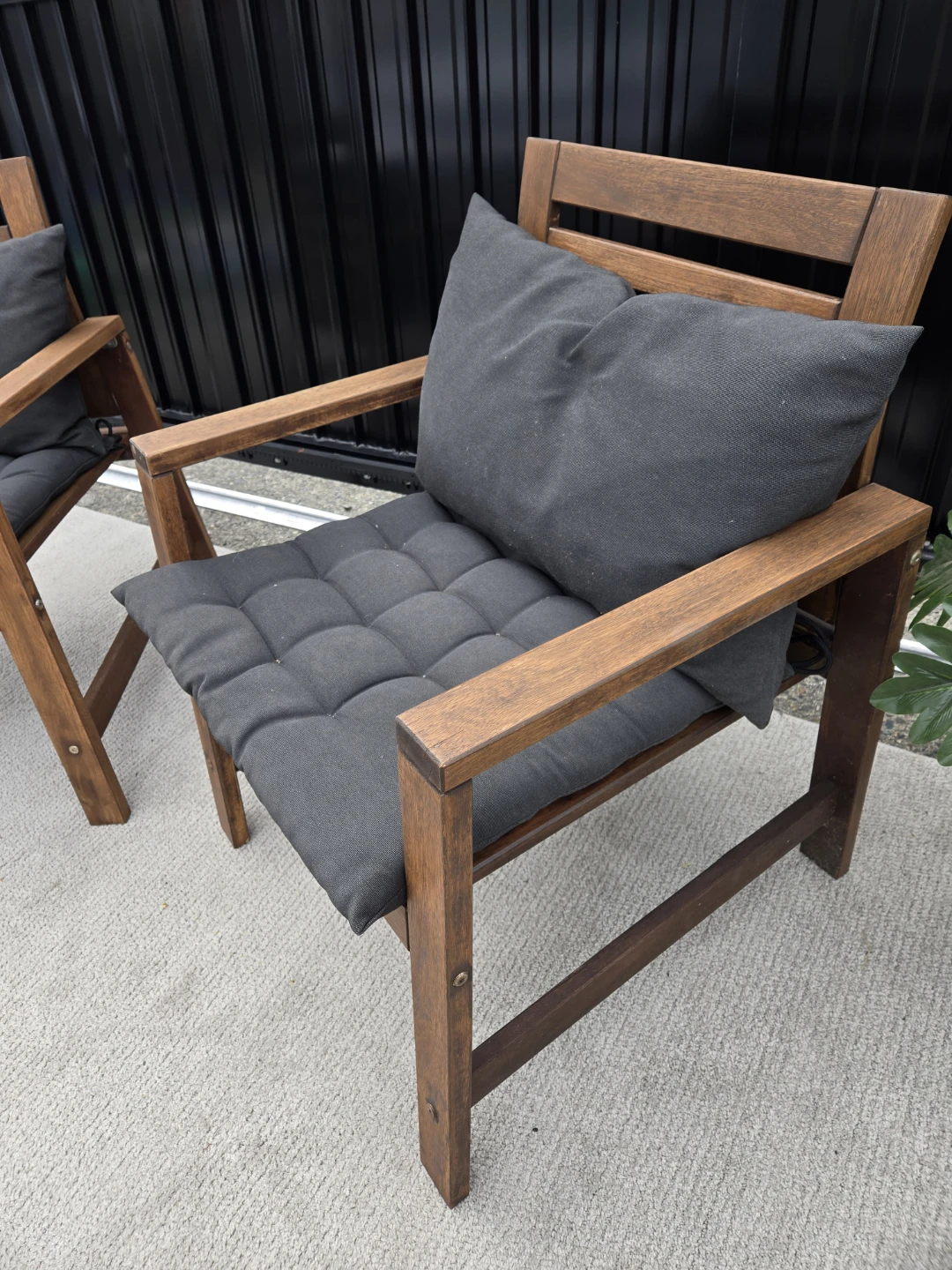 Newly sanded and stained 2 ikea applaro patio chairs - photo 2