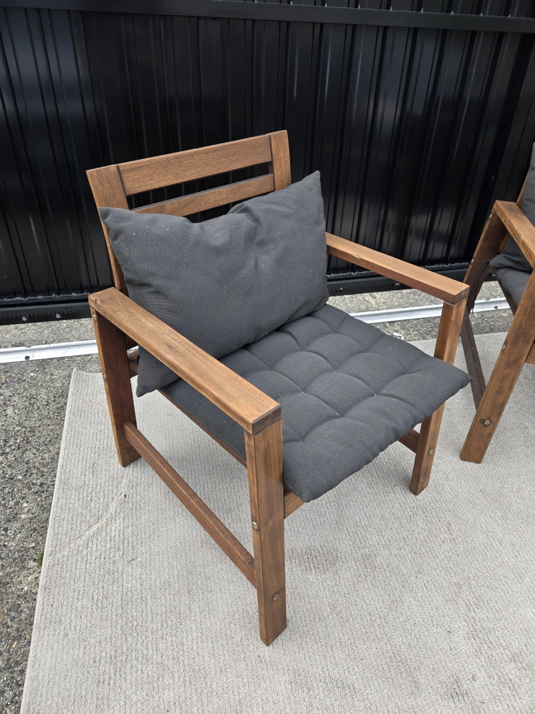 Newly sanded and stained 2 ikea applaro patio chairs - photo 3