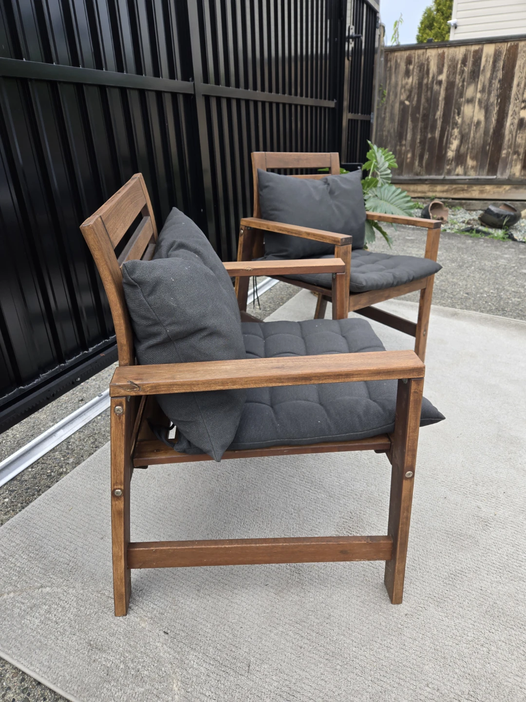 Newly sanded and stained 2 ikea applaro patio chairs - photo 5