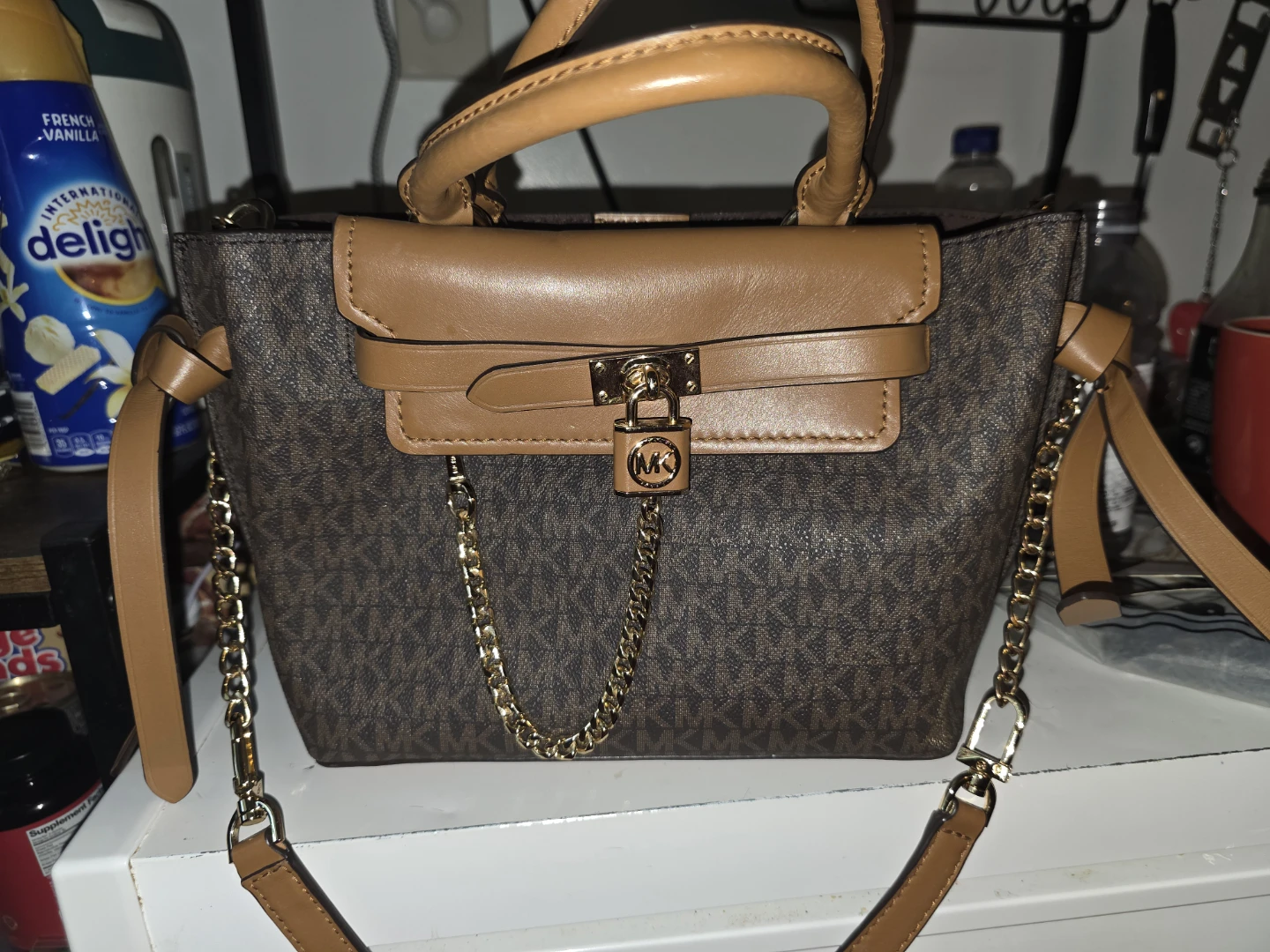 Michael Kors Medium Brown Signature Satchel Handbag