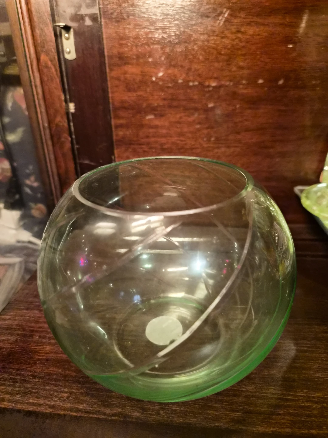 Manganese Green Swirl Glass Bowl - photo 2